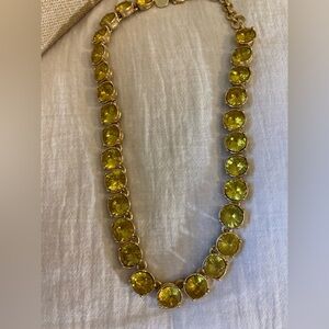 Citrine Simulated Gemstones Jeweled Statement‎ Necklace